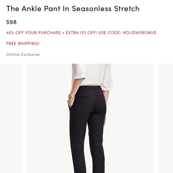 Ann Taylor Ankle Pants - Picture 2 of 4
